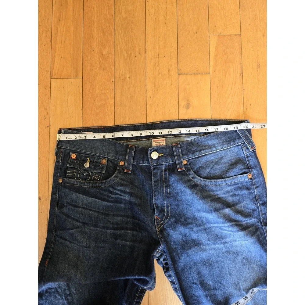 Vintage True Religion Jeans Men 40x34 Ricky Flap Denim Pants Made USA World Tour